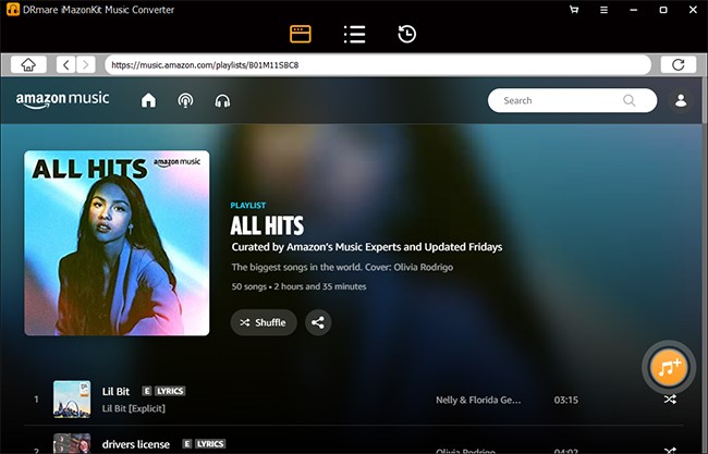 Amazon Music web player