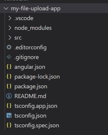 Angular project with the name my-file-upload-app
