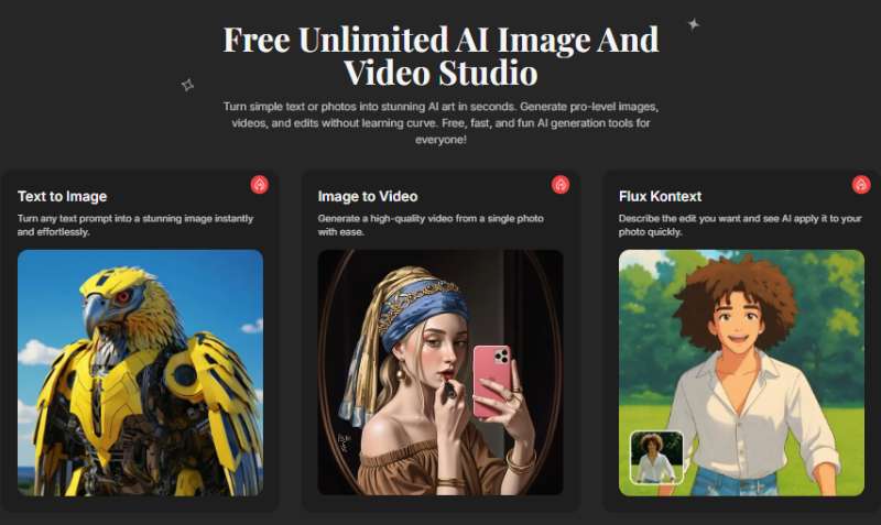 free unlimited ai image and video studio