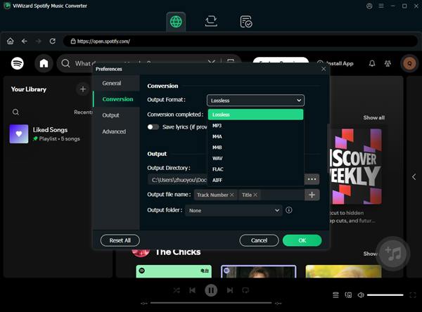 set output to mp3