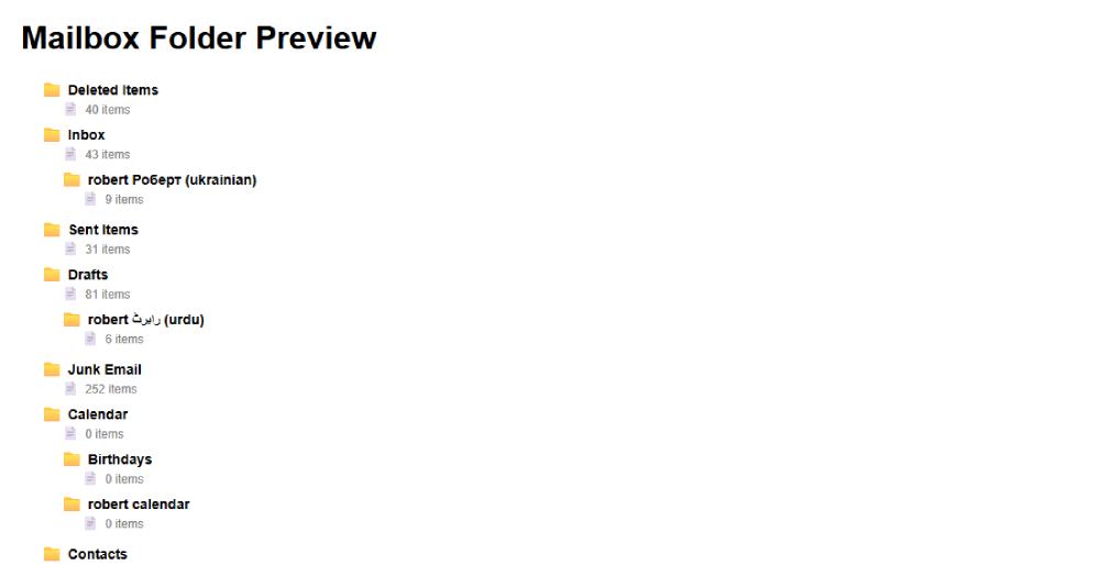 mailbox folder preview