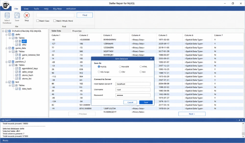 export the repaired database and restore the store